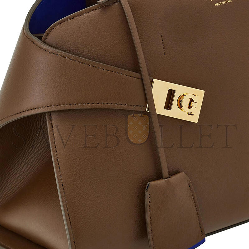 FERRAGAMO SMALL HUG LEATHER TOTE BAG (31.5*22*19cm)